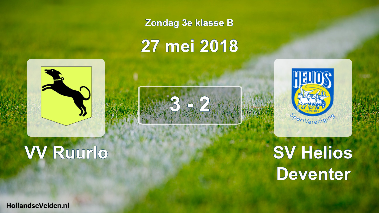 Total number of matches played: VV Ruurlo - SV Helios Deventer 3 - 2 (27 May 2018)