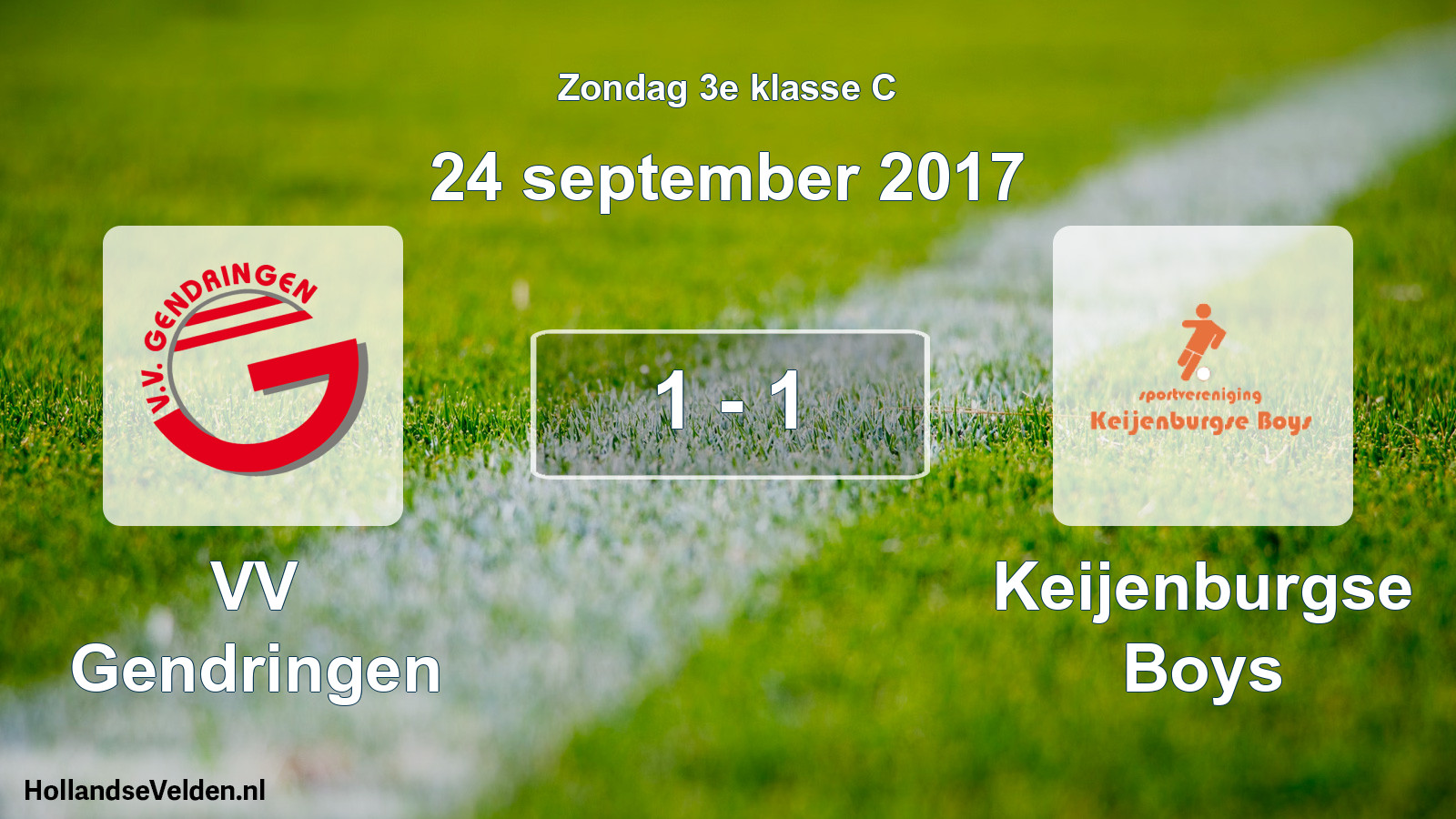 Total number of matches played: VV Gendringen - Keijenburgse Boys 1 - 1 (24 September 2017)