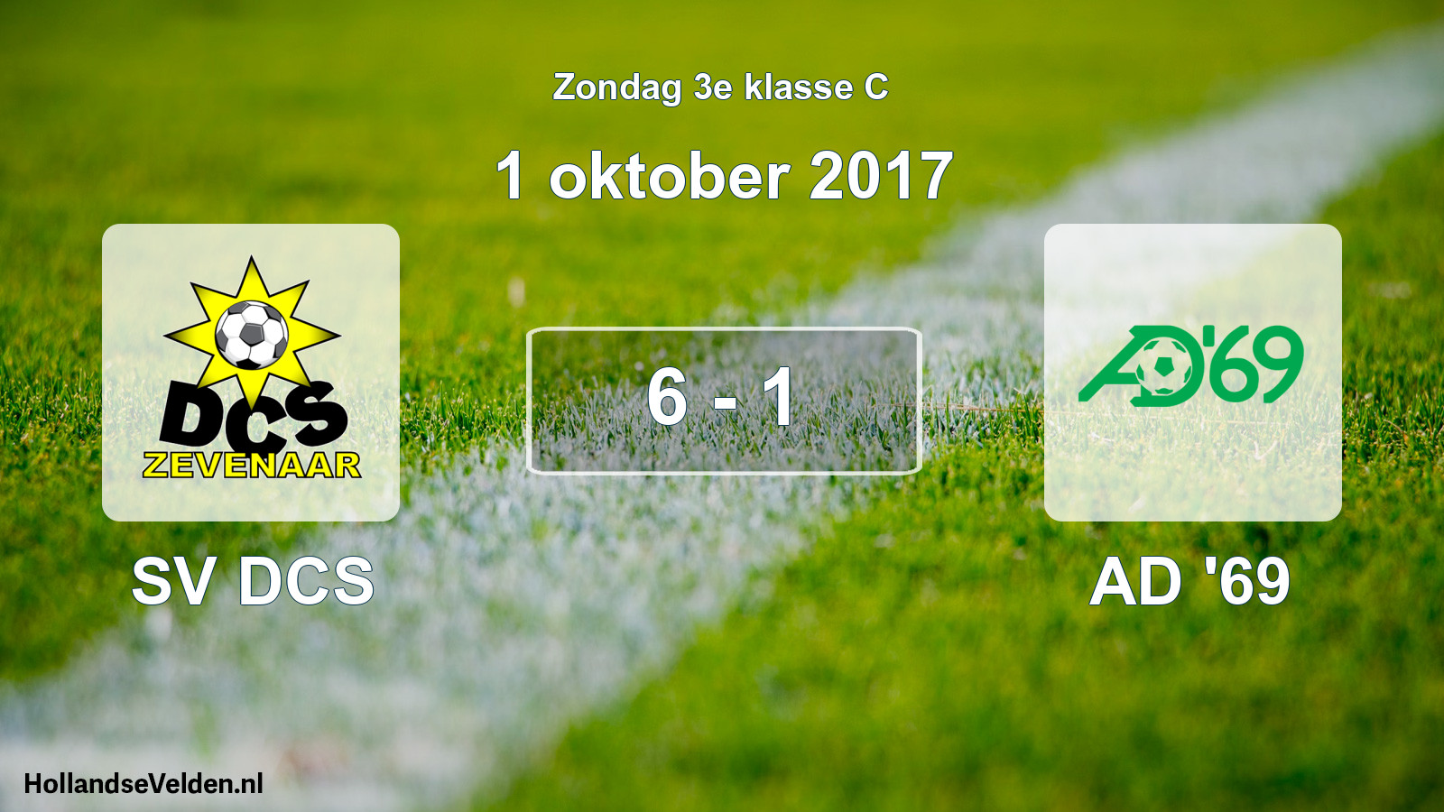 Total number of matches played: SV DCS - AD '69 6 - 1 (1 October 2017)