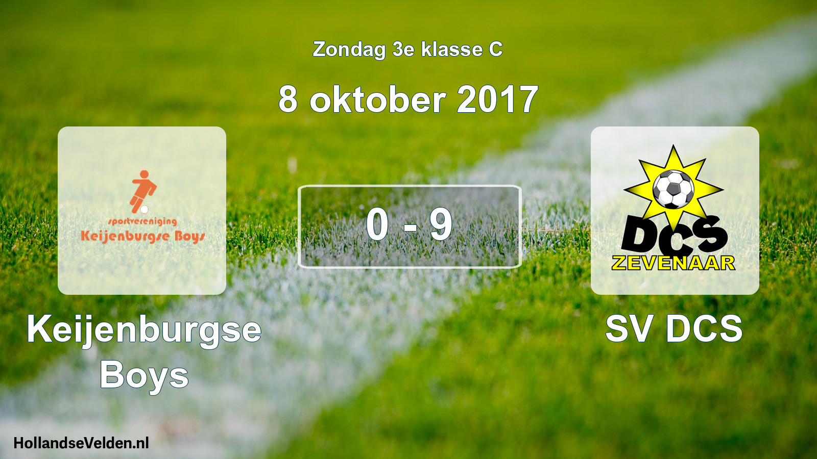 Total number of matches played: Keijenburgse Boys - SV DCS 0 - 9 (8 October 2017)