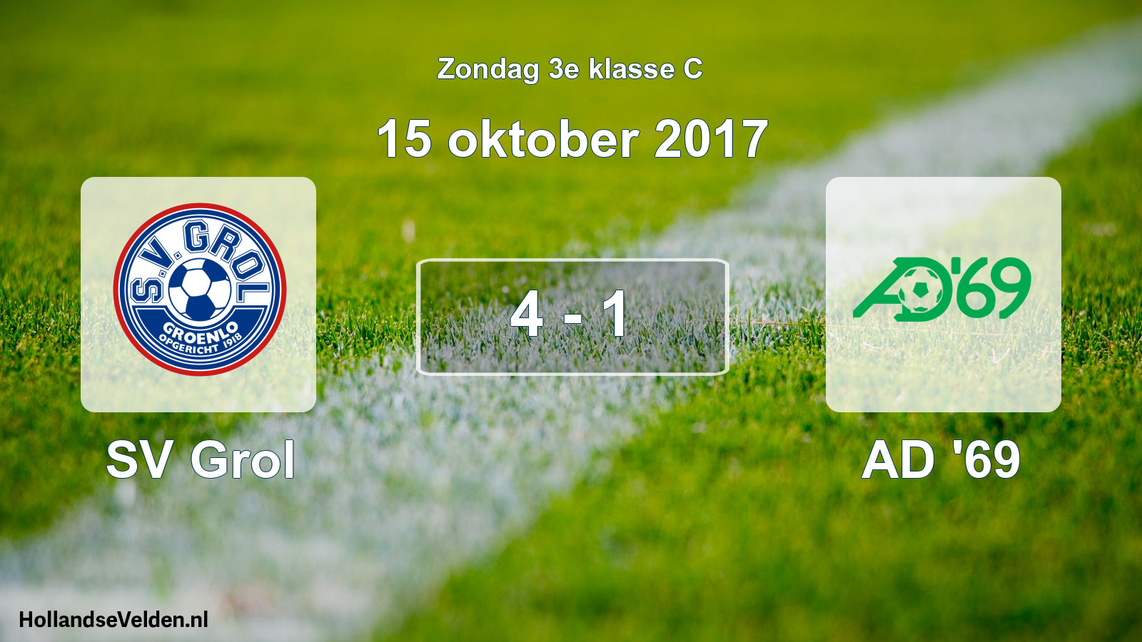 Total number of matches played: SV Grol - AD '69 4 - 1 (15 October 2017)