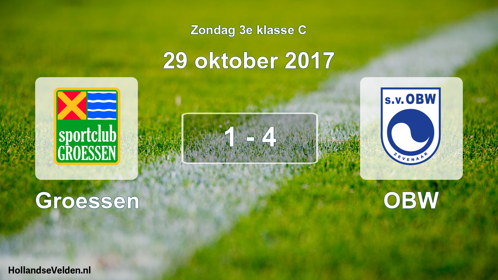 Total number of matches played: Groessen - OBW 1 - 4 (29 October 2017)