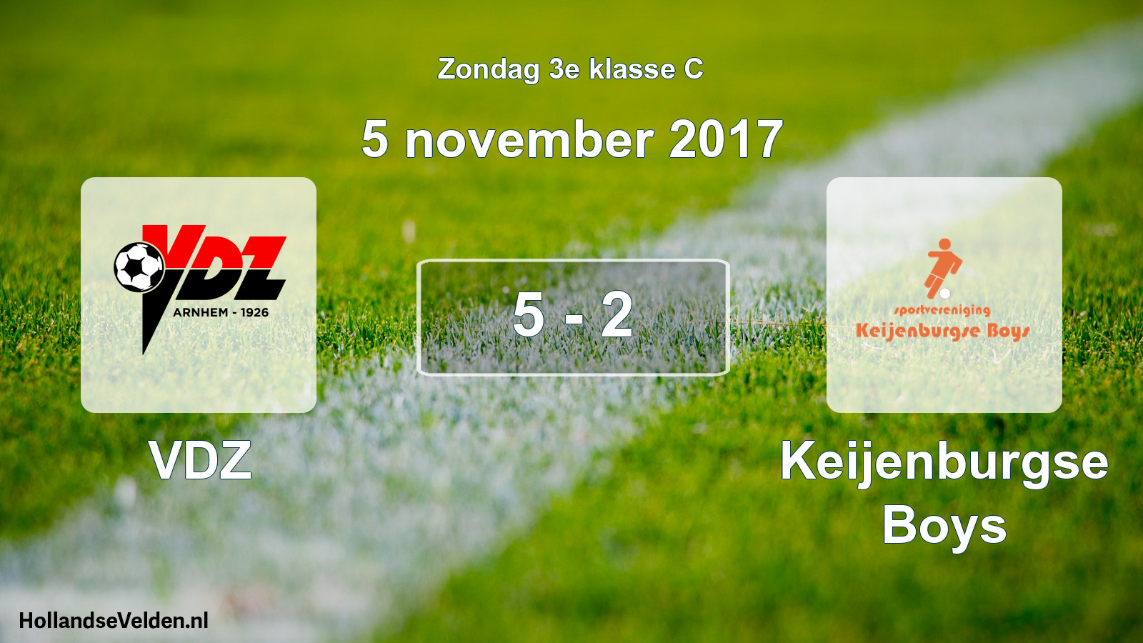 Total number of matches played: VDZ - Keijenburgse Boys 5 - 2 (5 November 2017)