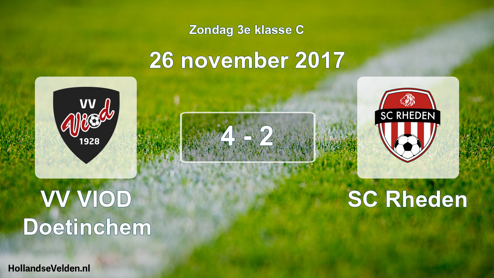 Total number of matches played: VV VIOD Doetinchem - SC Rheden 4 - 2 (26 November 2017)