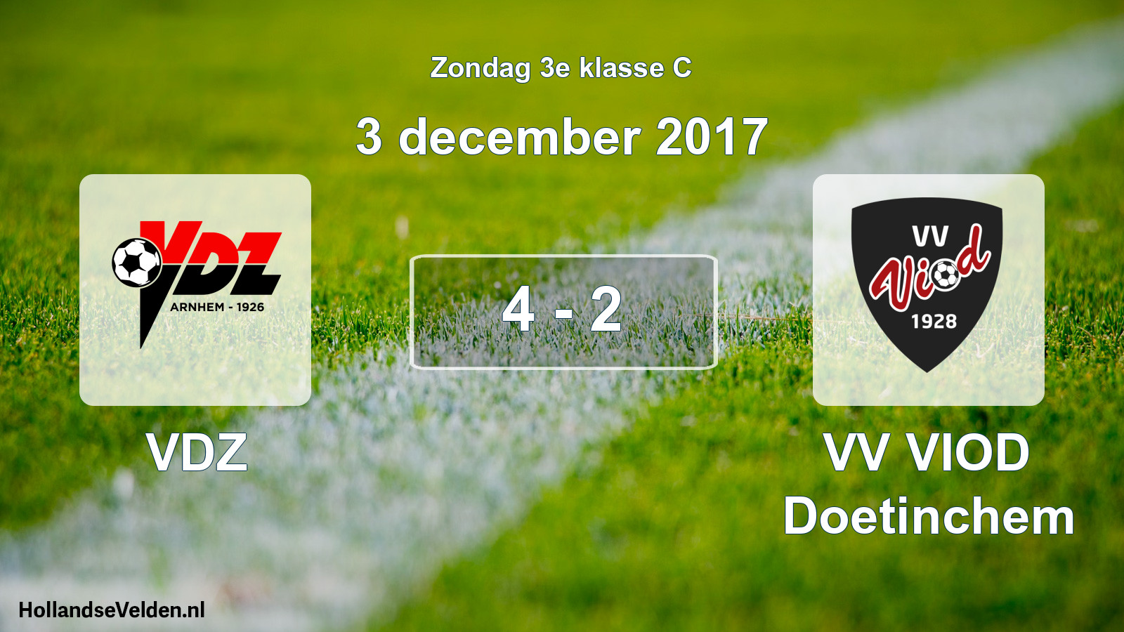 Total number of matches played: VDZ - VV VIOD Doetinchem 4 - 2 (3 December 2017)
