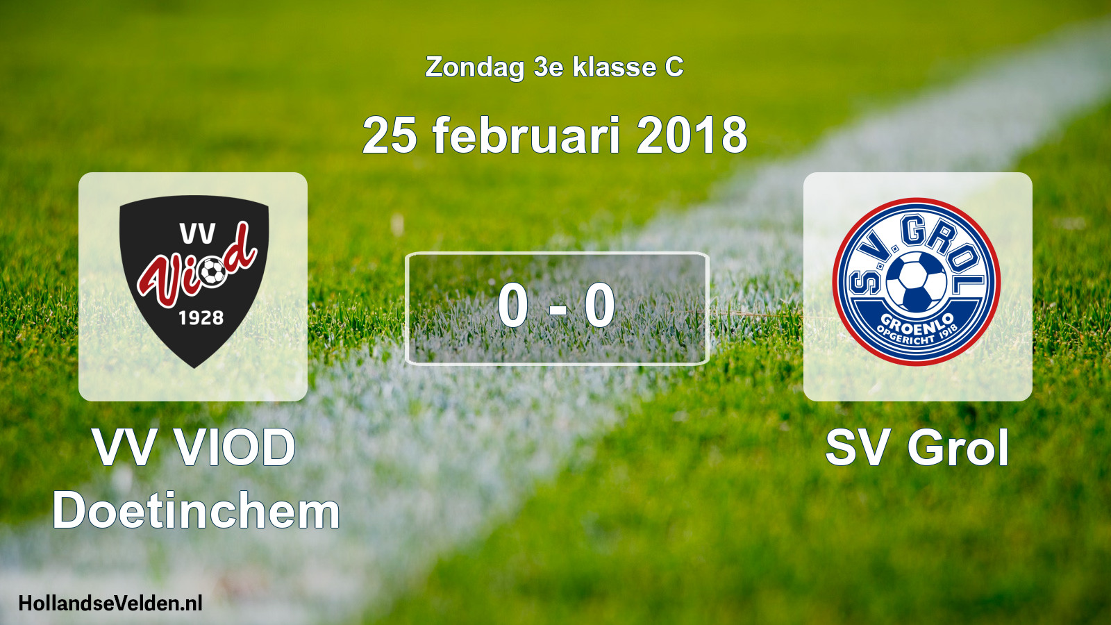 Total number of matches played: VV VIOD Doetinchem - SV Grol 0 - 0 (25 February 2018)