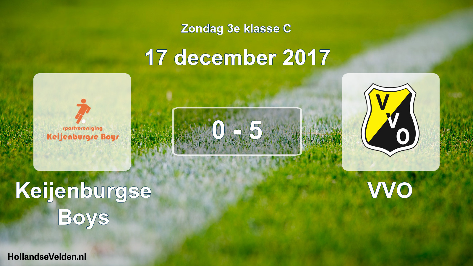 Total number of matches played: Keijenburgse Boys - VVO 0 - 5 (17 December 2017)