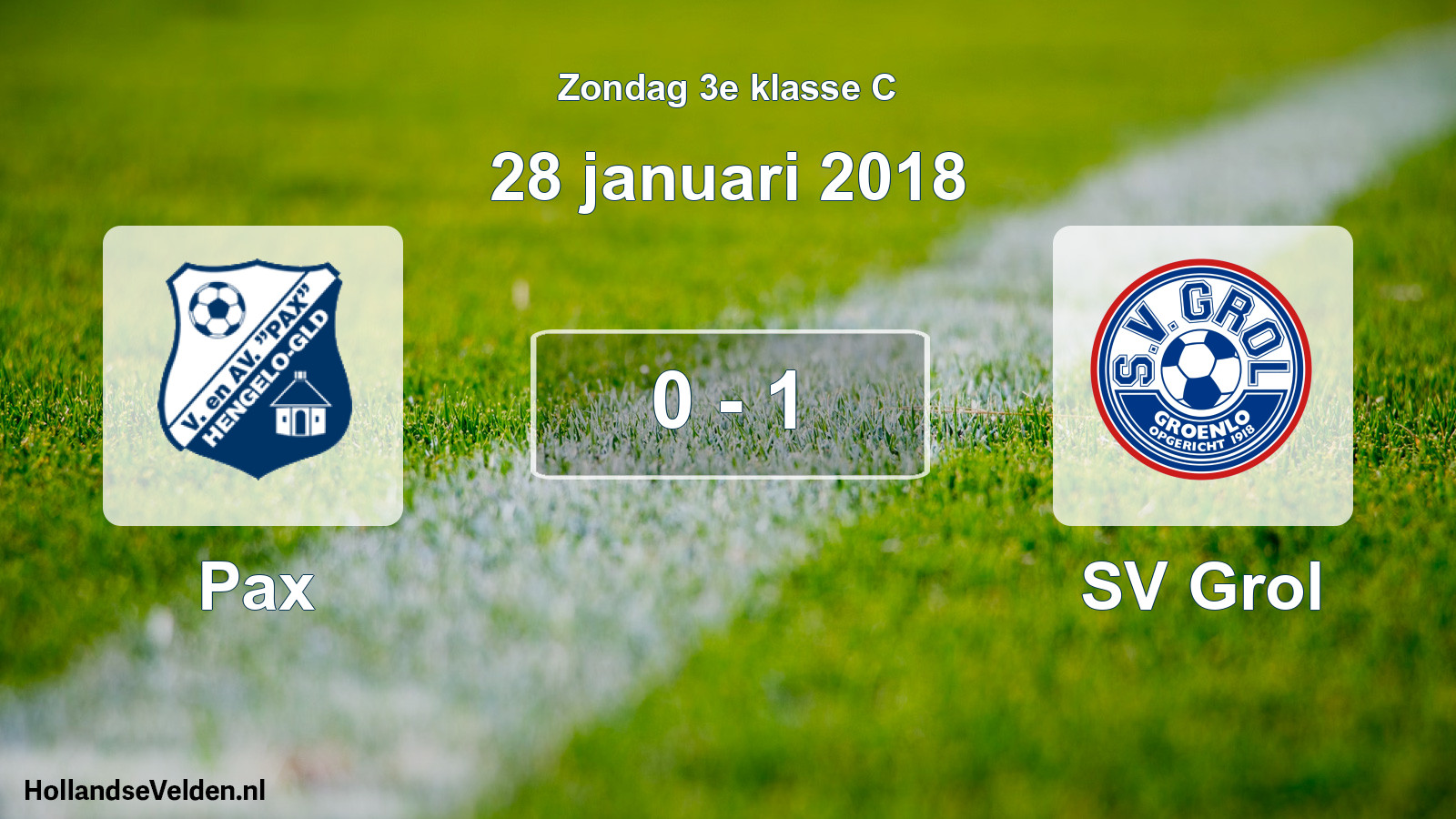 Total number of matches played: Pax - SV Grol 0 - 1 (28 January 2018)