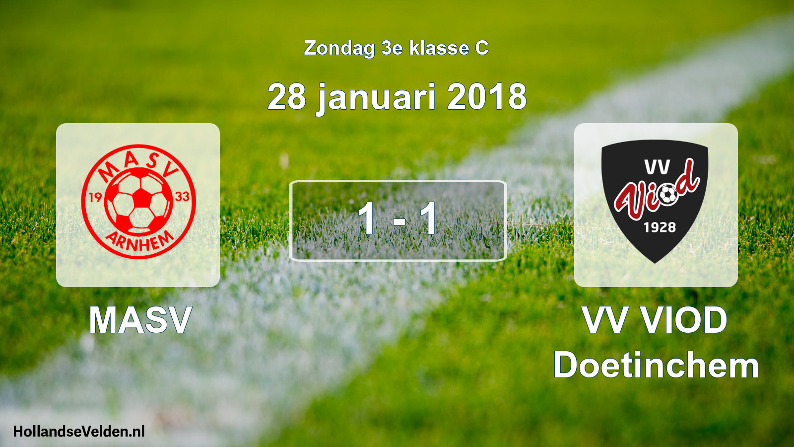 Total number of matches played: MASV - VV VIOD Doetinchem 1 - 1 (28 January 2018)