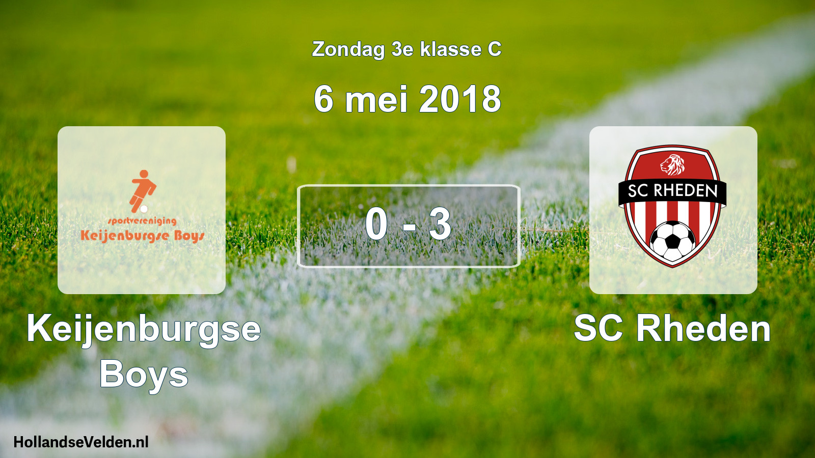 Total number of matches played: Keijenburgse Boys - SC Rheden 0 - 3 (6 May 2018)