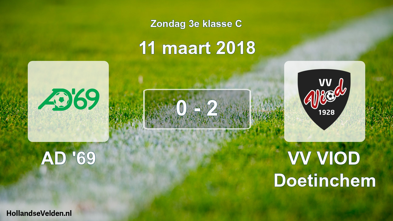 Total number of matches played: AD '69 - VV VIOD Doetinchem 0 - 2 (11 March 2018)