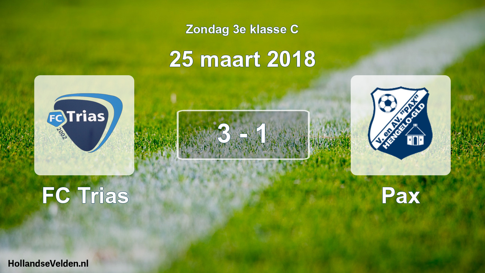 Total number of matches played: FC Trias - Pax 3 - 1 (25 March 2018)