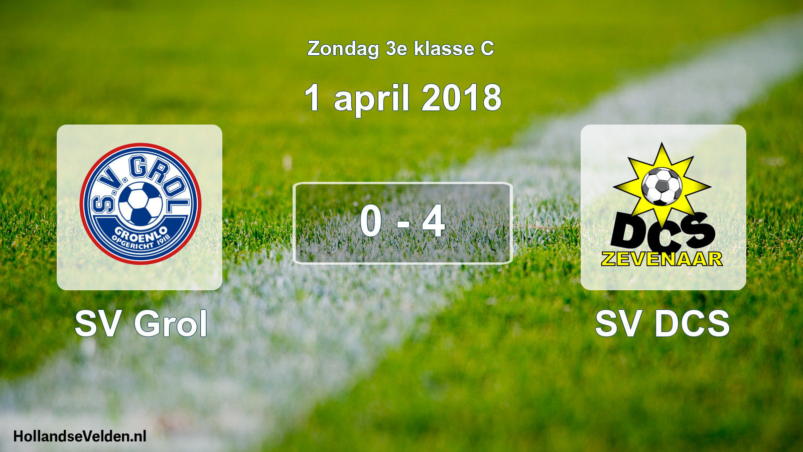 Total number of matches played: SV Grol - SV DCS 0 - 4 (1 April 2018)