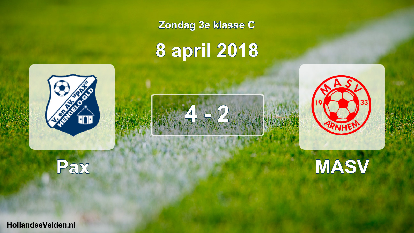Total number of matches played: Pax - MASV 4 - 2 (8 April 2018)
