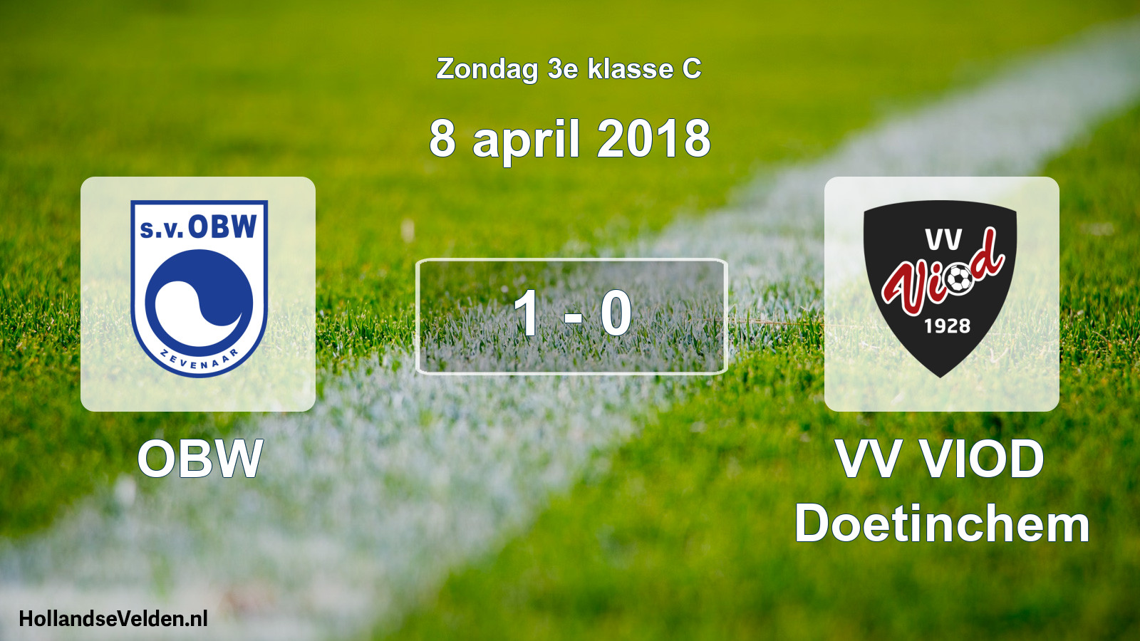 Total number of matches played: OBW - VV VIOD Doetinchem 1 - 0 (8 April 2018)