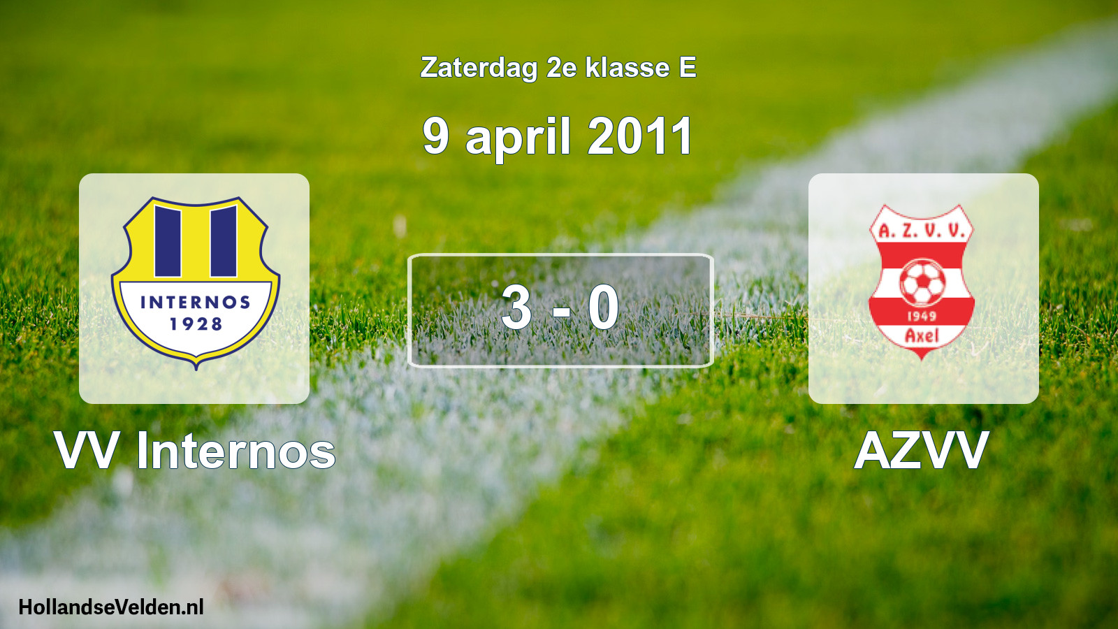 Total number of matches played: VV Internos - AZVV 3 - 0 (9 April 2011)