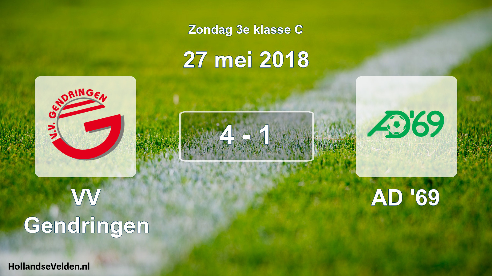 Total number of matches played: VV Gendringen - AD '69 4 - 1 (27 May 2018)