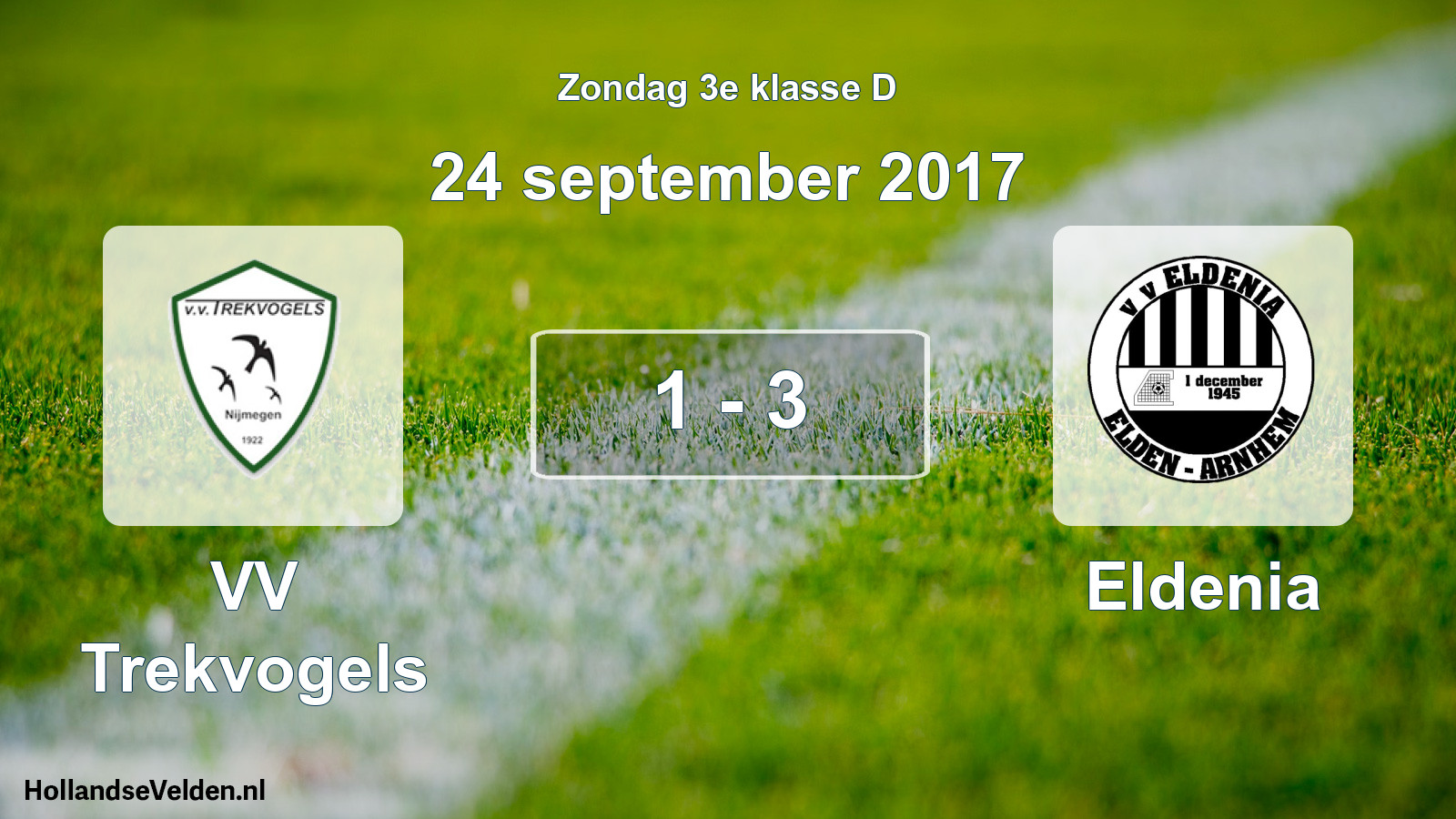 Total number of matches played: VV Trekvogels - Eldenia 1 - 3 (24 September 2017)