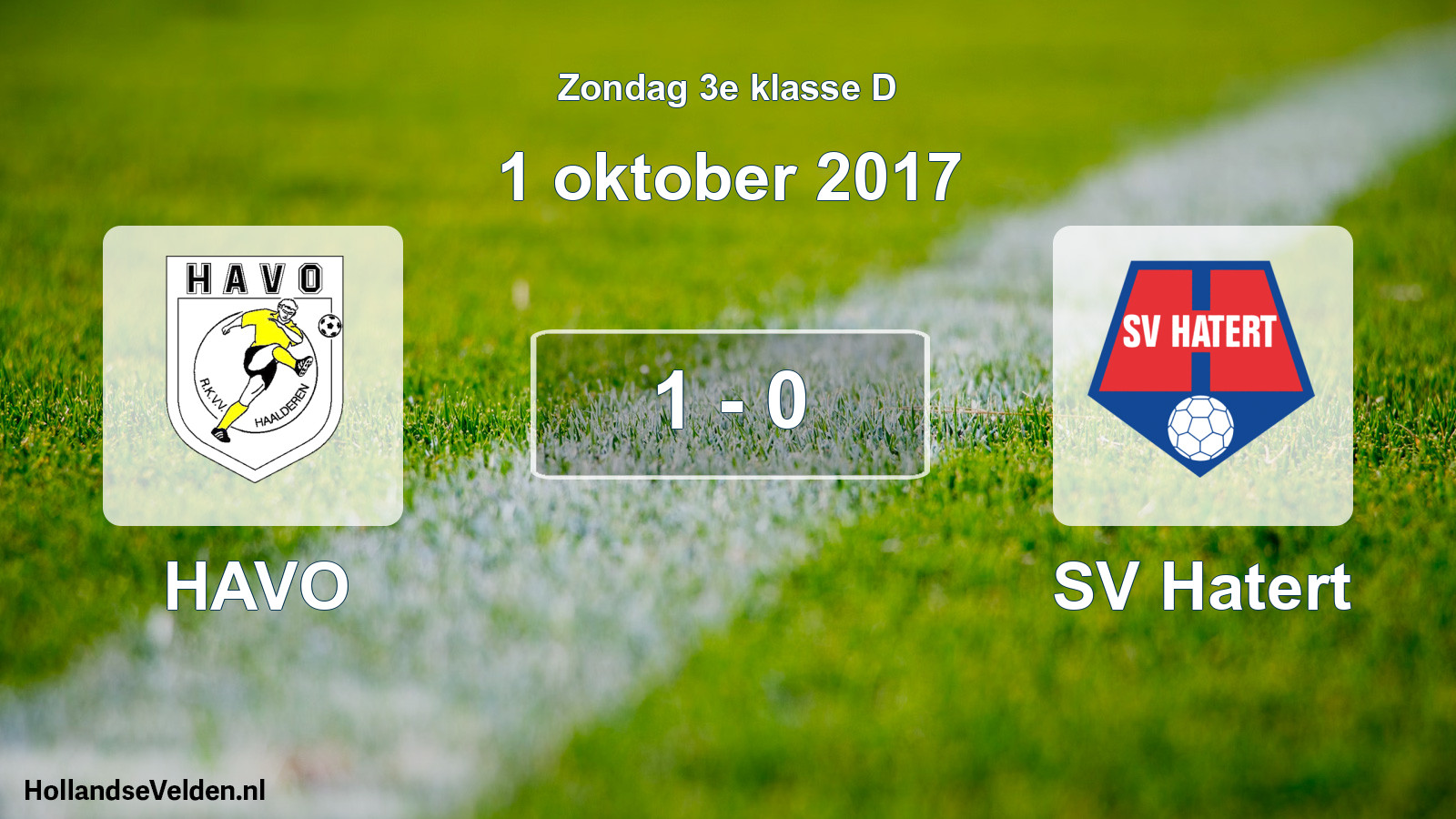 Total number of matches played: HAVO - SV Hatert 1 - 0 (1 October 2017)