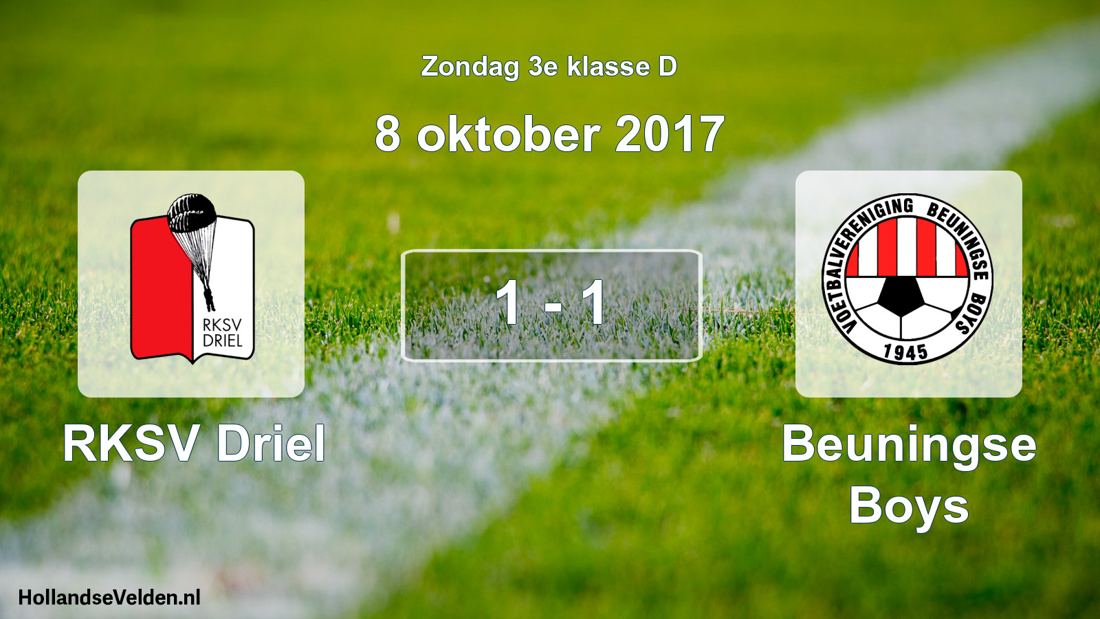 Total number of matches played: RKSV Driel - Beuningse Boys 1 - 1 (8 October 2017)