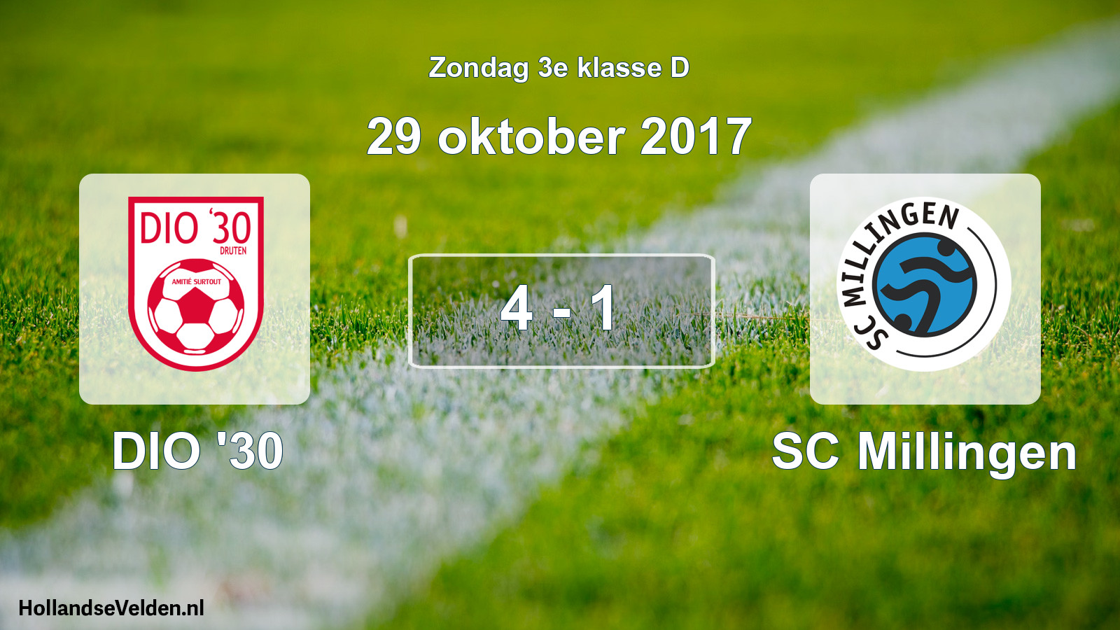 Total number of matches played: DIO '30 - SC Millingen 4 - 1 (29 October 2017)