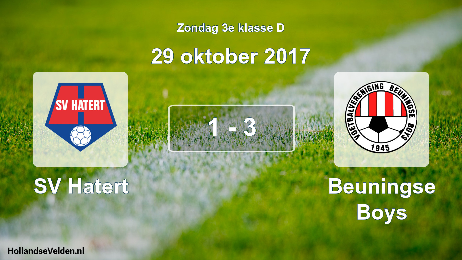 Total number of matches played: SV Hatert - Beuningse Boys 1 - 3 (29 October 2017)