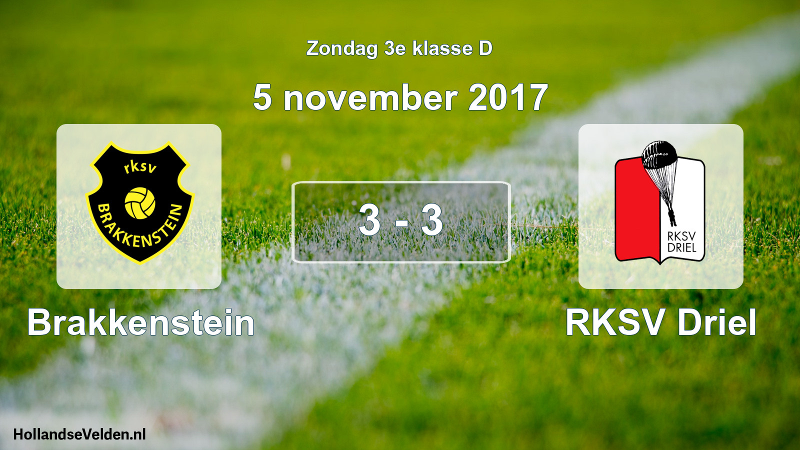 Total number of matches played: Brakkenstein - RKSV Driel 3 - 3 (5 November 2017)