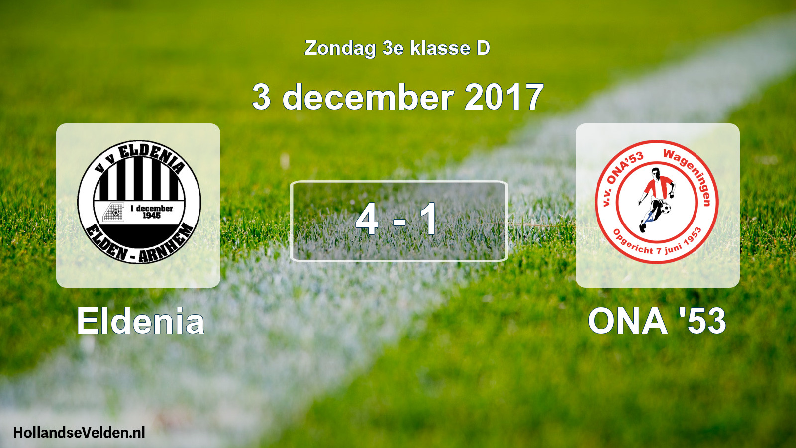 Total number of matches played: Eldenia - ONA '53 4 - 1 (3 December 2017)