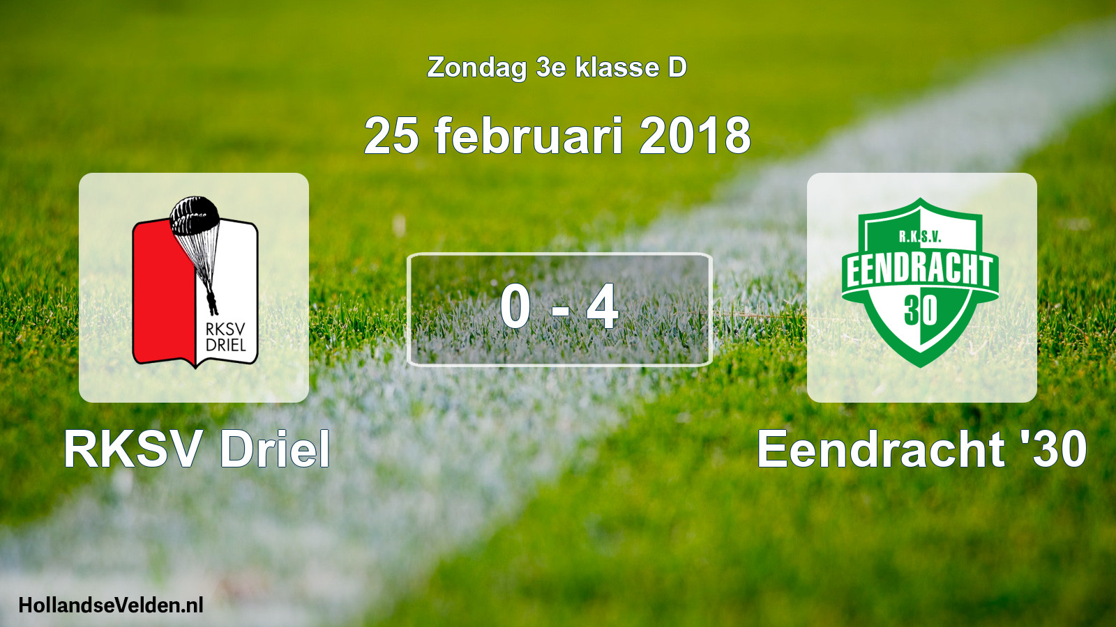 Total number of matches played: RKSV Driel - Eendracht '30 0 - 4 (25 February 2018)
