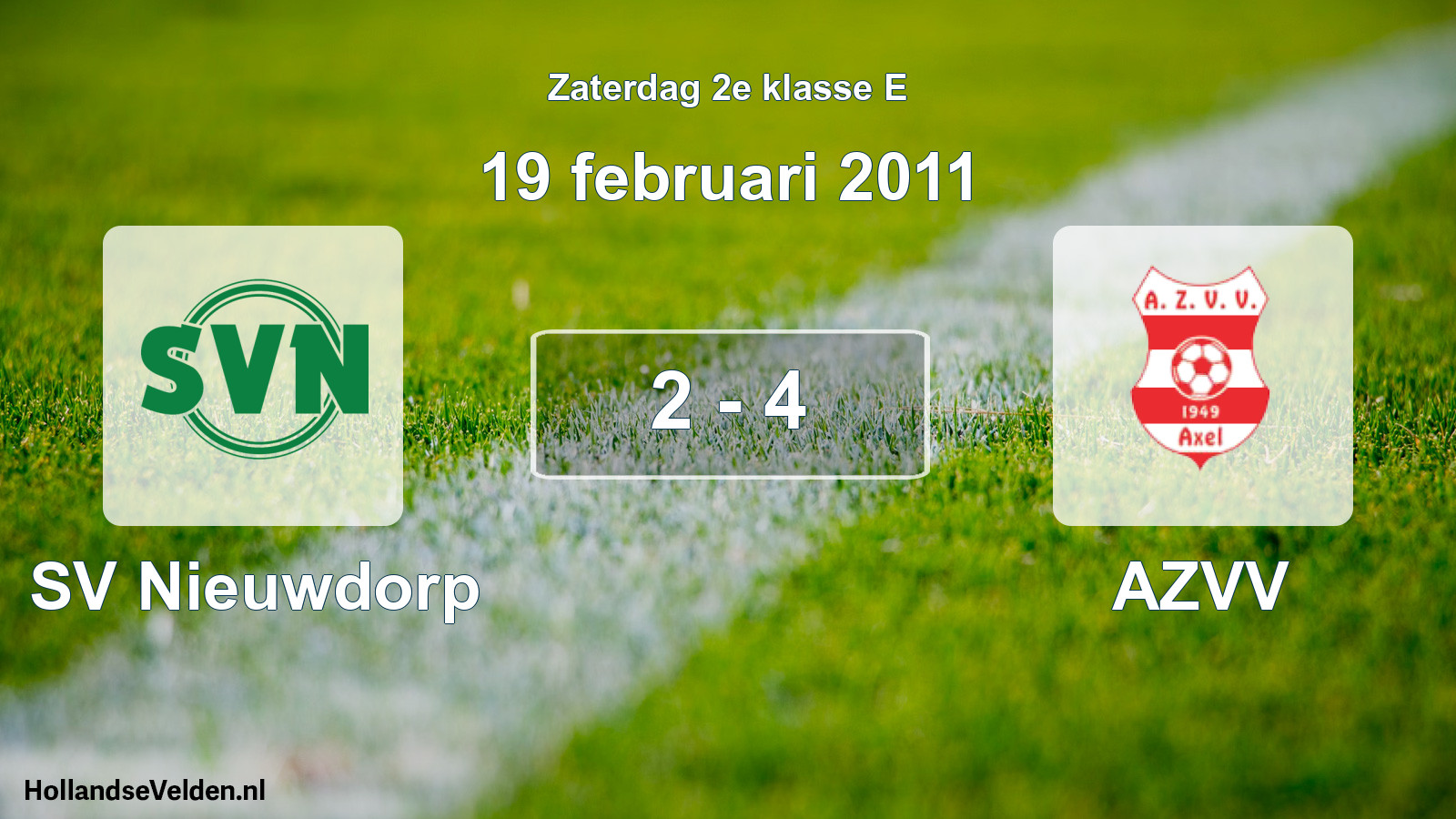 Total number of matches played: SV Nieuwdorp - AZVV 2 - 4 (19 February 2011)