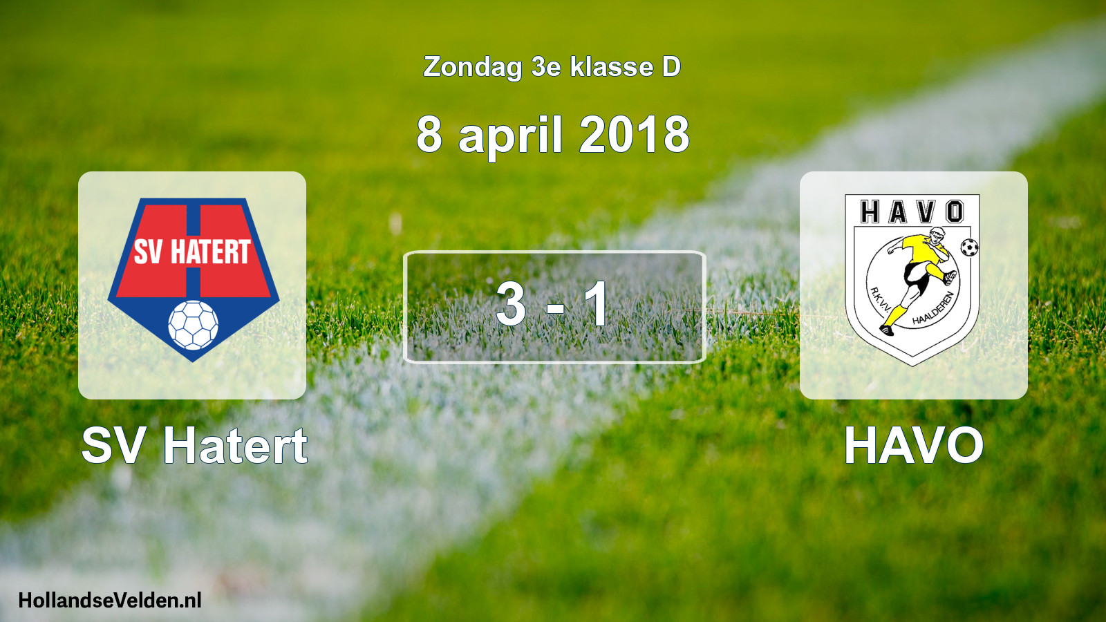 Total number of matches played: SV Hatert - HAVO 3 - 1 (8 April 2018)