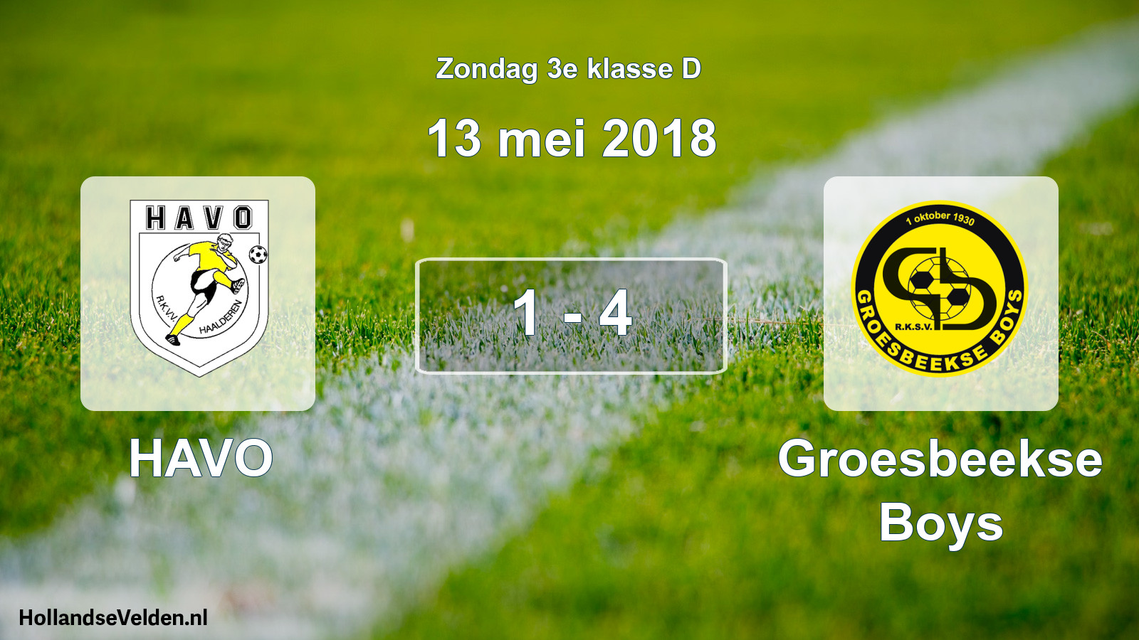 Total number of matches played: HAVO - Groesbeekse Boys 1 - 4 (13 May 2018)