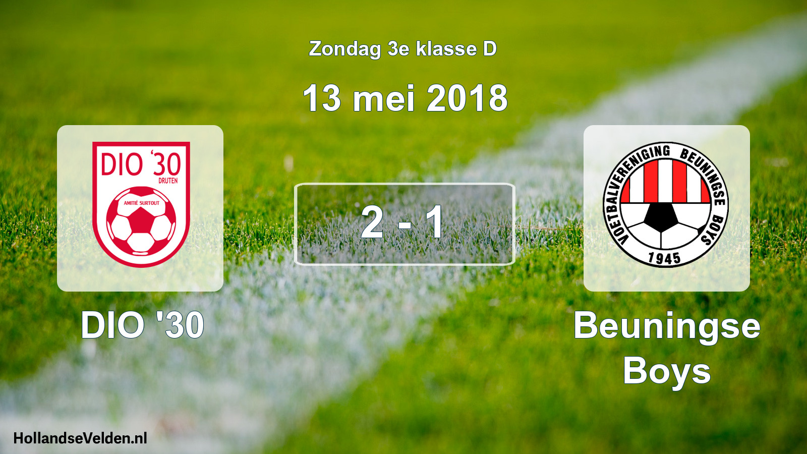 Total number of matches played: DIO '30 - Beuningse Boys 2 - 1 (13 May 2018)