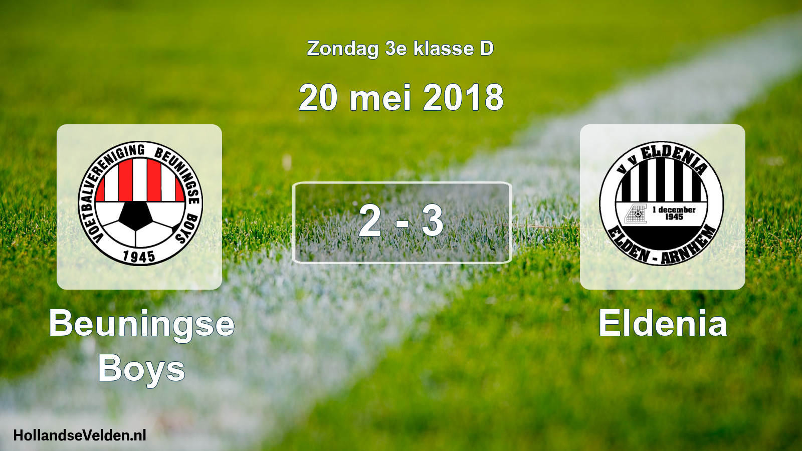 Total number of matches played: Beuningse Boys - Eldenia 2 - 3 (20 May 2018)