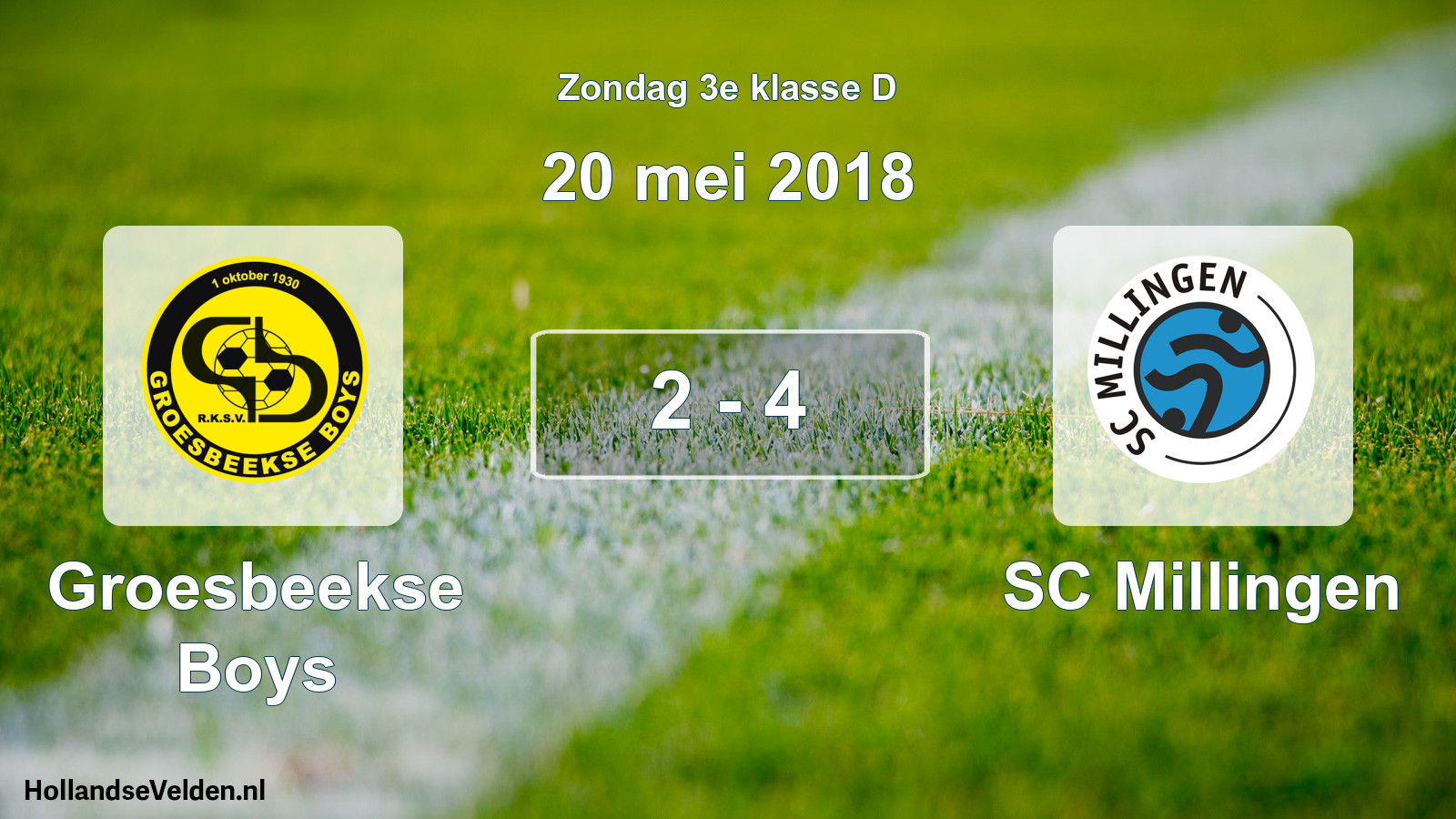 Total number of matches played: Groesbeekse Boys - SC Millingen 2 - 4 (20 May 2018)