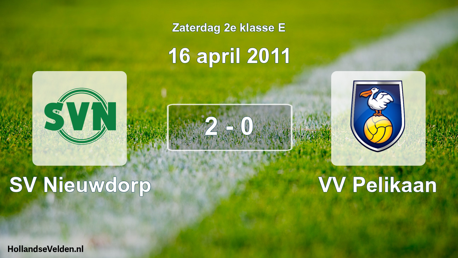Total number of matches played: SV Nieuwdorp - VV Pelikaan 2 - 0 (16 April 2011)