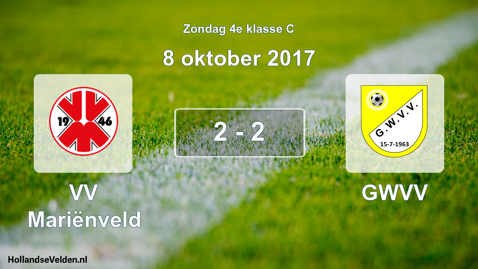 Total number of matches played: VV Mariënveld - GWVV 2 - 2 (8 October 2017)