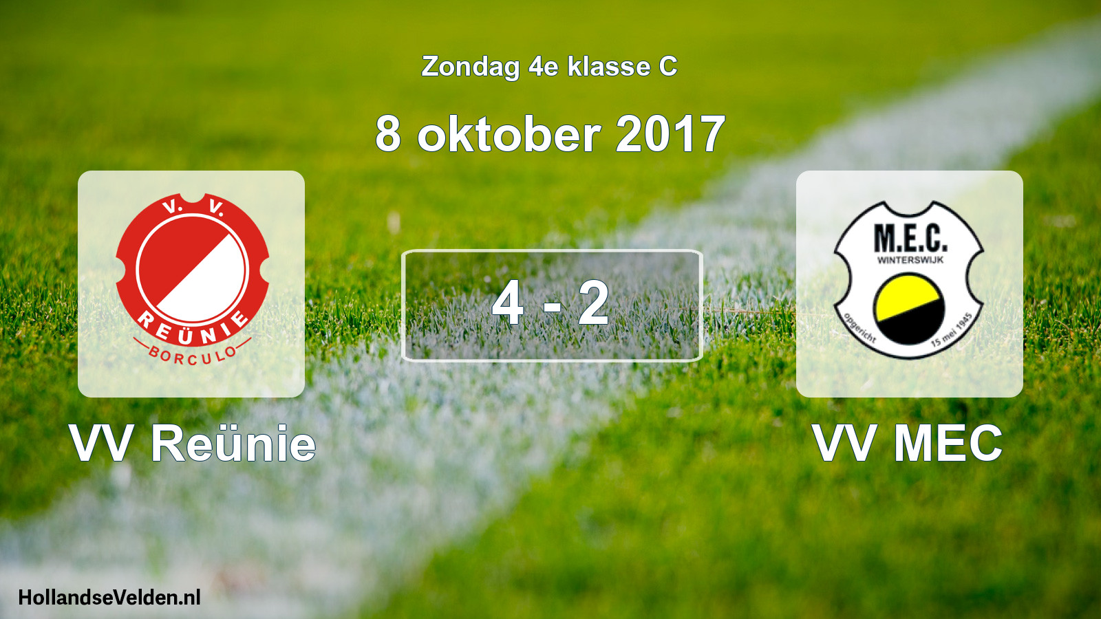 Total number of matches played: VV Reünie - VV MEC 4 - 2 (8 October 2017)