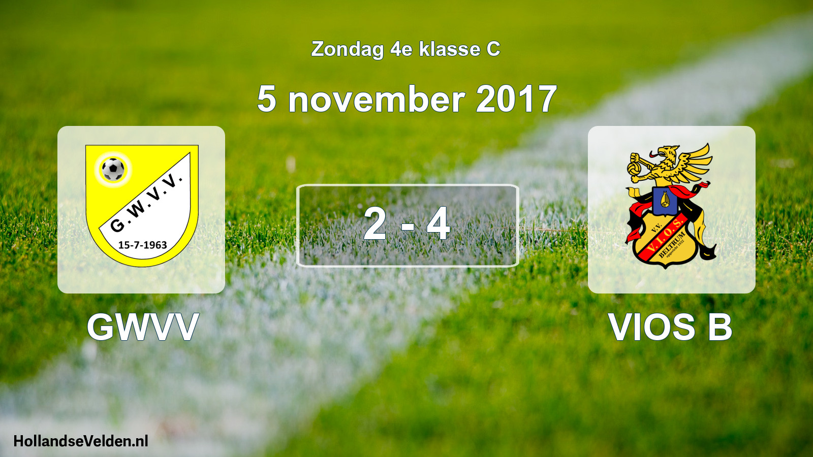 Total number of matches played: GWVV - VIOS B 2 - 4 (5 November 2017)