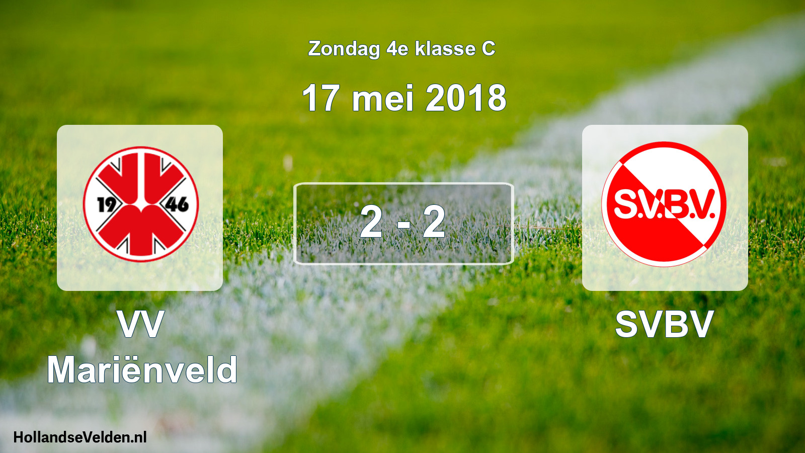Total number of matches played: VV Mariënveld - SVBV 2 - 2 (17 May 2018)