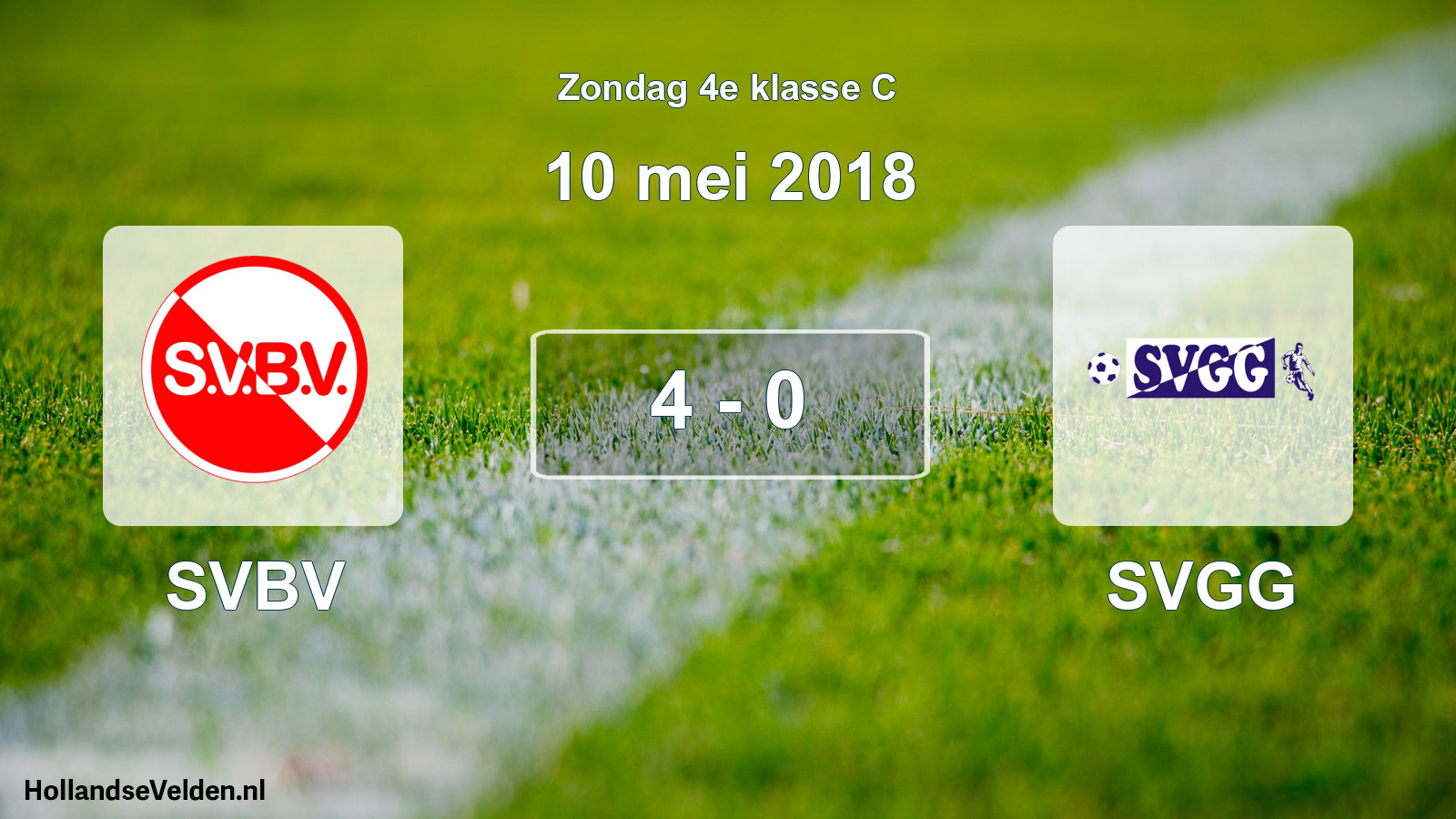 Total number of matches played: SVBV - SVGG 4 - 0 (10 May 2018)