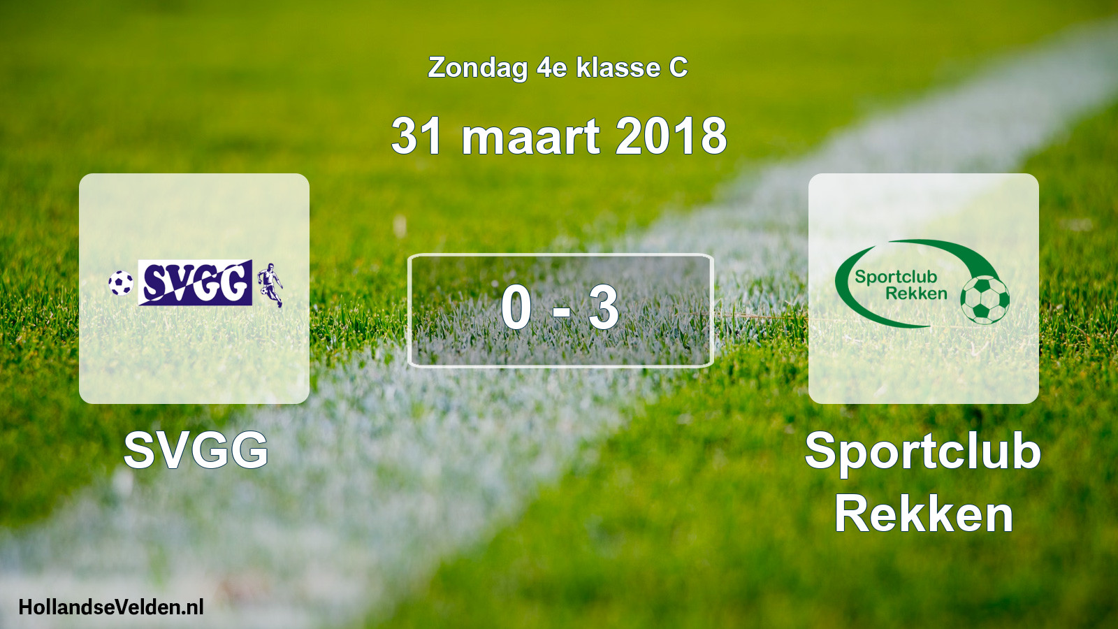 Total number of matches played: SVGG - Sportclub Rekken 0 - 3 (31 March 2018)