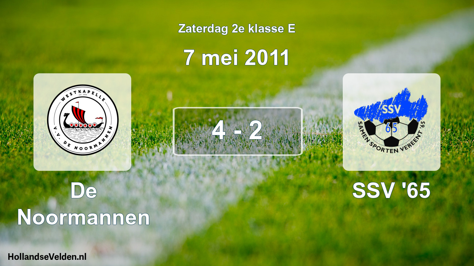 Total number of matches played: De Noormannen - SSV '65 4 - 2 (7 May 2011)