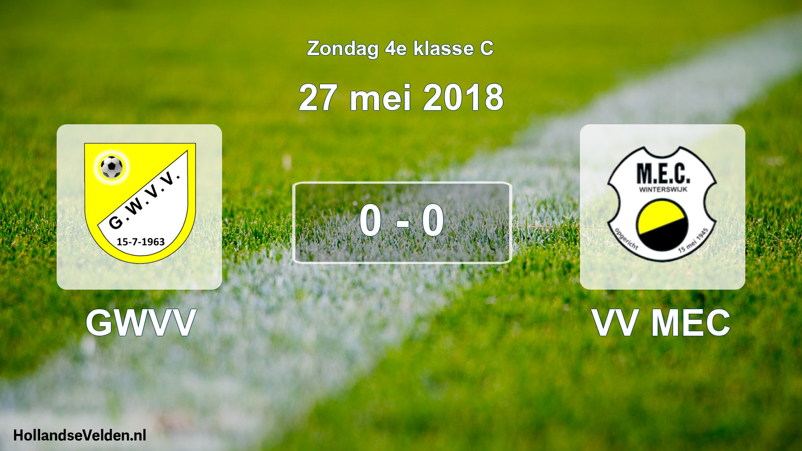 Total number of matches played: GWVV - VV MEC 0 - 0 (27 May 2018)