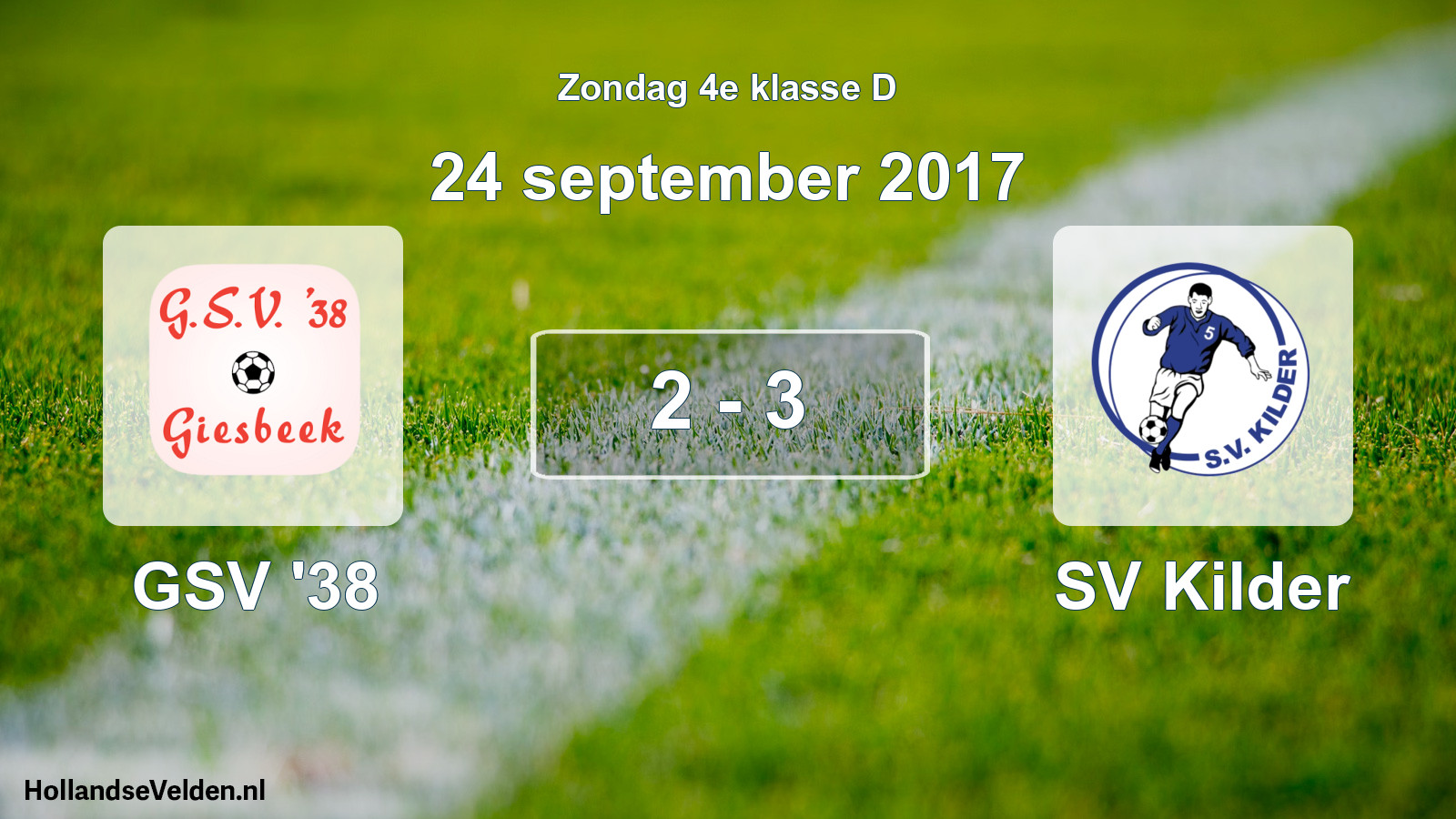 Total number of matches played: GSV '38 - SV Kilder 2 - 3 (24 September 2017)