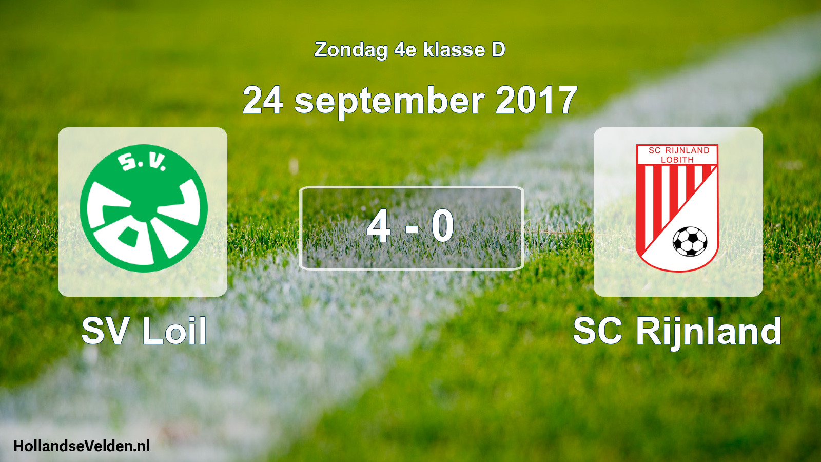 Total number of matches played: SV Loil - SC Rijnland 4 - 0 (24 September 2017)