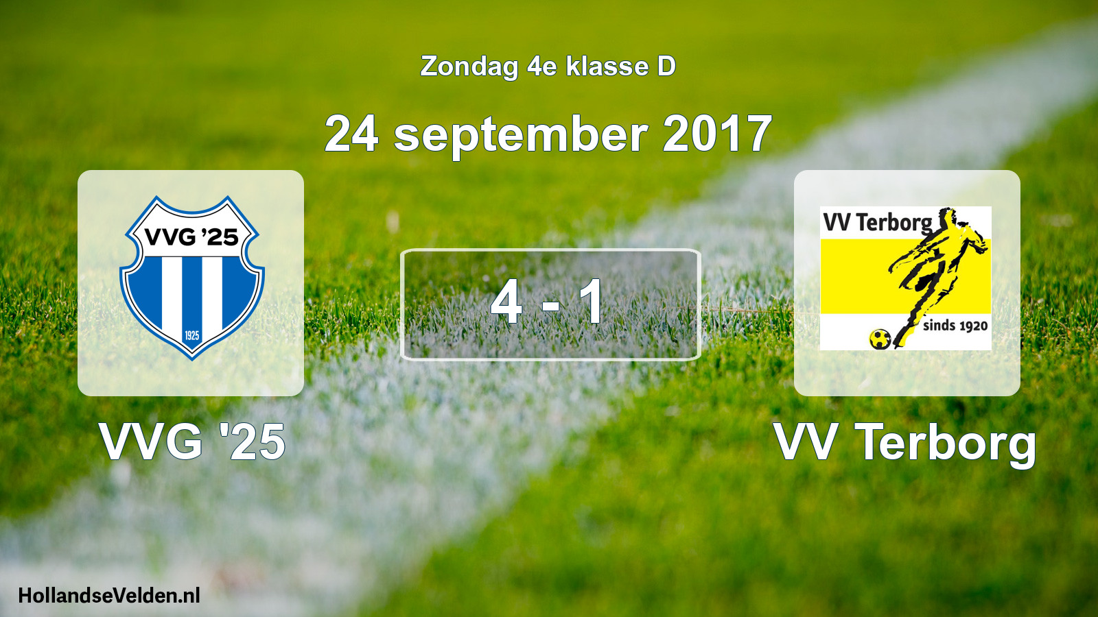 Total number of matches played: VVG '25 - VV Terborg 4 - 1 (24 September 2017)