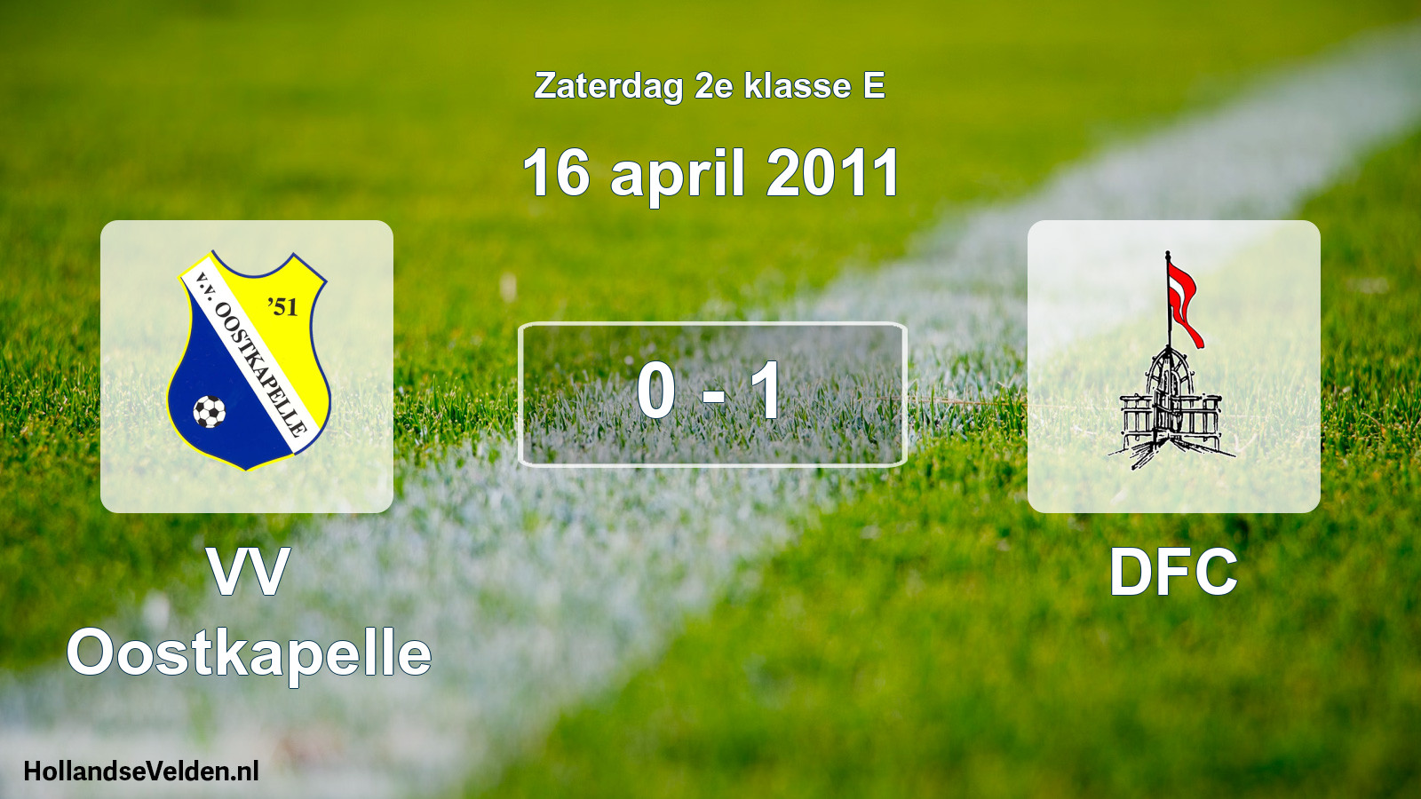 Total number of matches played: VV Oostkapelle - DFC 0 - 1 (16 April 2011)