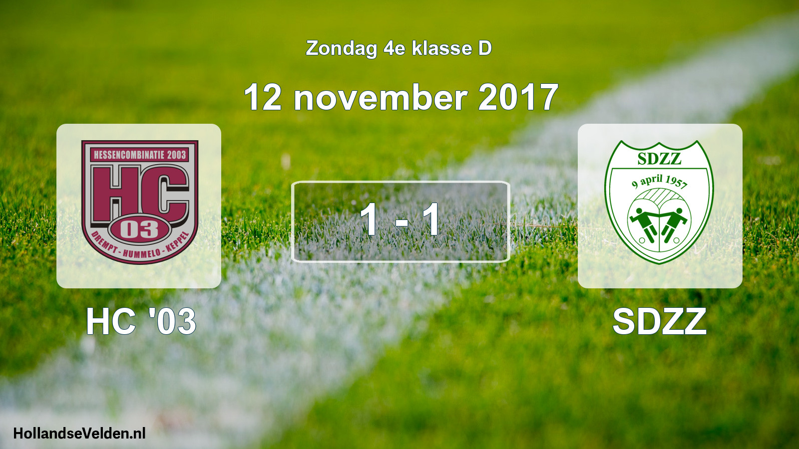 Total number of matches played: HC '03 - SDZZ 1 - 1 (12 November 2017)
