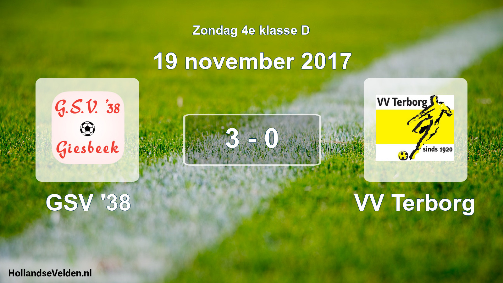 Total number of matches played: GSV '38 - VV Terborg 3 - 0 (19 November 2017)